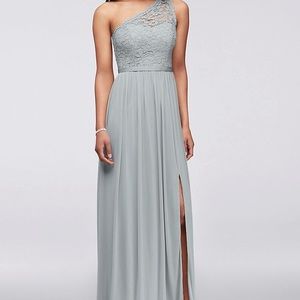 Long One Shoulder Lace Bridesmaid Dress